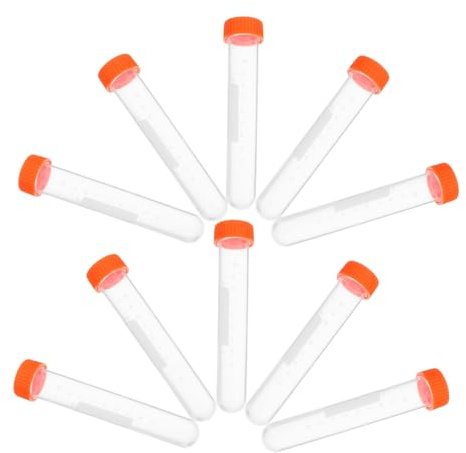 ULTECHNOVO 20pcs Plastic Tubes Lids Sample Vial Liquid Sampling Vials for Liquid Caps Laboratory Use