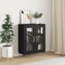 FARBUROI Sideboard Schwarz 69,5x34x90 cm Holzwerkstoff,Geräumiges Sideboard mit Glasfront für Wohnzimmer und Esszimmer Schränke