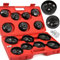 IMJ-Global Set di Chiavi a Tazza per Filtro dell'Olio | 15 Pezzi | Adattatore 1/2 | 14 Lati 65-90 mm | 15 Lati 74-100 mm | 30 Lati 76 mm | 36 Lati 93 mm | con Valigetta