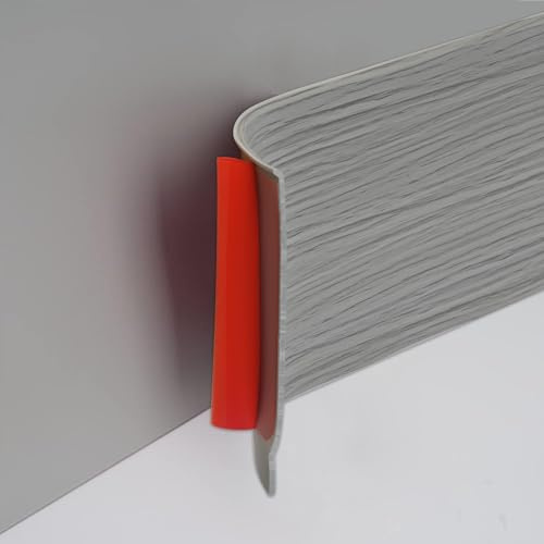 Plinthe Souple Autoadhésive Plinthe de Finition en PVC Plinthe Murale Flexibles pour Mur Sol,10 cm Largeur, 5M Grain de Bois Gris