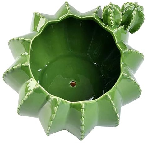 TOYANDONA Maceta de Cerámica Forma de Cactus Jardín Interior y Decorativa y Artística para Suculentas y Cactus Pequeños