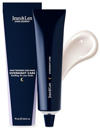 Jean & Len Night Handcreme Relax & Restore, für trockene und strapazierte Hände, mit Peptid & pflanzlichem Kollagen, vegane Handpflege für die Nacht, ohne Parabene & Silikone, 75 ml
