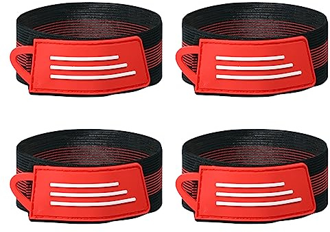 XIAOQENAN Lot de 4 élastiques réfléchissants pour pantalon de vélo - Pour sport, course à pied, cheville, équipement de cyclisme