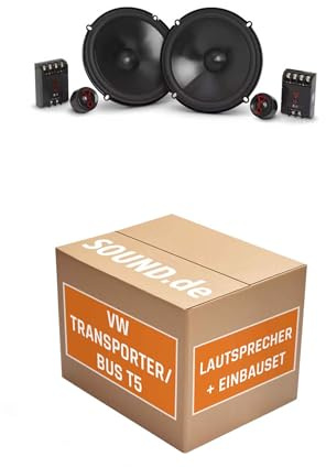 Lautsprecher Boxen Einbaupaket für JBL Stage3 607CF kompatibel mit VW T5/T6 vorne | 2X Tief-Mitteltöner 2X Hochtöner