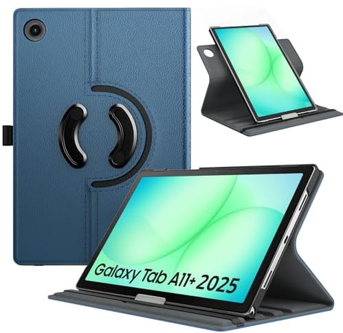 TiMOVO Funda para Samsung Galaxy Tab A11+/A11 Plus 11, Azul Vaquero | Compatible con los modelos SM-X230/X236/X238, Soporte Giratorio 90 Grados, Auto Activación/Suspensión