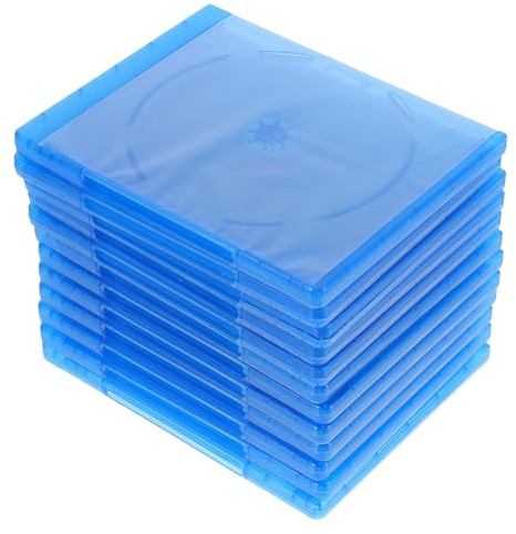 Gadpiparty 12pcs Plastic CD Case Storage Boxes Replacement Dvd Disc Case CD Box Organizer for Dvd Discs Blue Soft Plastic Semi Inserts