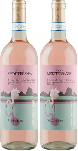 Vita Mediterranea Pinot Grigio delle Venezie DOC Blush - Vino Rosato Biologico e Vegano, 750 ml (Confezione da 2)