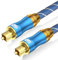 EMK 14ft/4.6M Digital Optical Audio Cable (Toslink S/PDIF) with 24K Gold-Plated Connectors - Compatible with Sound Bars, Blu-Ray Players & Home Theater Systems (Blue)