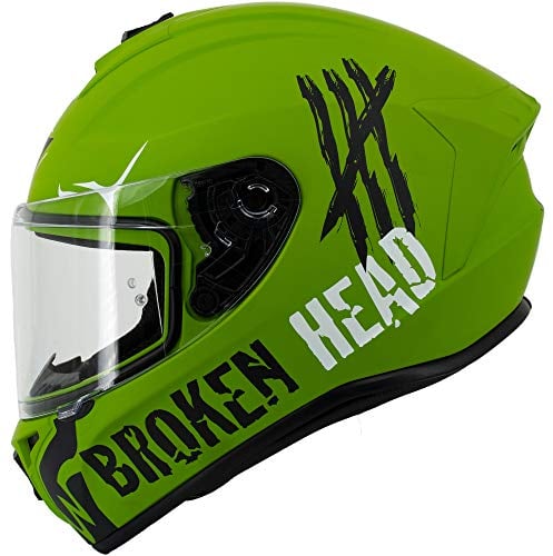 Broken Head Motoradhelm Adrenalin Therapy X4 - Sportlicher Integralhelm - Military-Grün Matt - Größe S (55-56 cm)