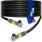 1STec 7m Black Right Angled Gold F-connector Coaxial Male Plug to Plug Digital Freeview BT Youview Aerial Wall Socket to LED LCD Flat Screen TV or DVR Extension Cable + Cable Clips (7 Metre, Black)