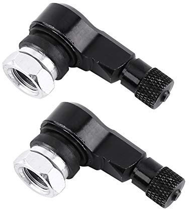 2 Stücke Winkelventil, 11,3mm 90 Grad Auto Motorrad Reifen Winkelventil Winkel Rad Reifenschaft Gebogenes Ventil für Standard Tubeless Reifen Räder(Schwarz)
