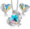 CDE Schmuckset Damen Geschenke für Frauen Herz Halskette Kette Ohrringe Set, Rosegold mit Geschenkbox Valentinstag Jahrestag Geburtstag Muttertags Freundin Ehefrau Mädchen