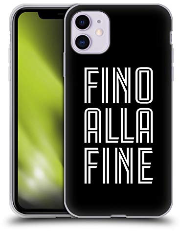 Head Case Designs Offizielle Juventus Football Club Fino Alla Fine Schwarz Typ Gel Handyhülle Hülle [Militärischer Schutzgrad] Kompatibel mit Apple iPhone 11