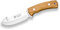 Joker Cuchillo desollador Oso-D CO56 hoja MOVA de 12 cm, con cachas en madera de olivo, funda de cuero, 210 gr, herramienta de pesca, caza, camping y senderismo