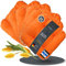 LILENO HOME 6er Set Stuhlkissen Orange (38x38x8 cm) - Sitzkissen für Gartenstuhl, Küche oder Esszimmerstuhl - Bequeme UV-beständige Indoor u. Outdoor Stuhlauflage als Stuhl Kissen