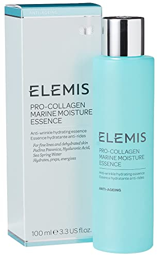 Elemis Pro-Collagen Marine Moisture Essence, cura idratante, preparatoria ed energizzante con collagene marino, leviga le linee sottili, formula antirughe, 100 ml