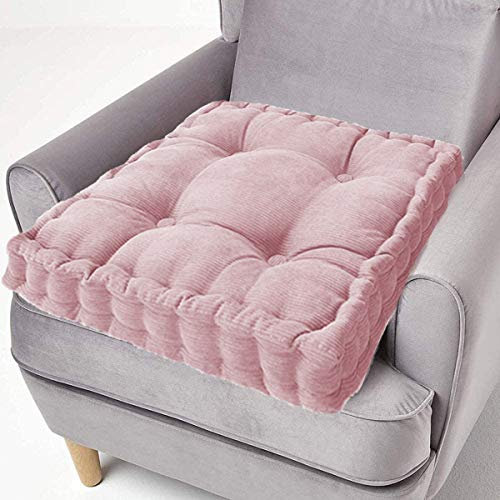 ping bu Coussin rehausseur carré en coton épais et ferme - 50 cm - Pour fauteuil, jardin et chaise adultes (40 x 40 cm, rose)