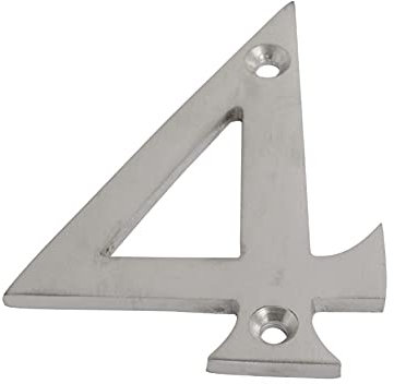 SISI UK® Satin Chrome Front House Door Numbers & Letters 3'' with Screws (Number 4)