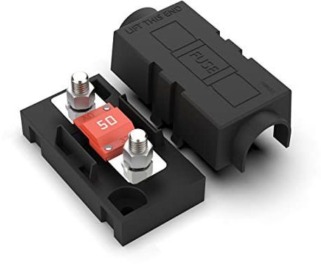 AUPROTEC Sicherungshalter für MIDI Sicherungen, 50 A rot | mit Schutzabdeckung inkl. Midi Sicherung