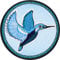 Birdwatching Patch Kolibri Aufnäher zum annähen/aufbügeln | hochwertige Vögel Flicken Vogelkunde Aufkleber Emblem Kingfisher Badge Textil deko iron-on bird spotting | 75x75mm