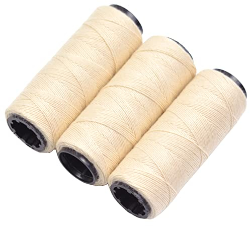 3 Rollen Nähgarn Webfäden für Herstellen von Perücken Handnähen Haarschuss DIY (Beige)