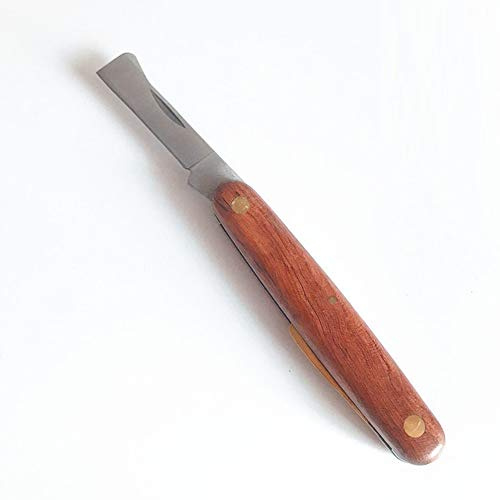 TopHomer 16,2 cm Okuliermesser Gartenhippe Taschen-/Gärtnermesser Taschenmesser Gartenmesser Gerade Klinge aus Edelstahl