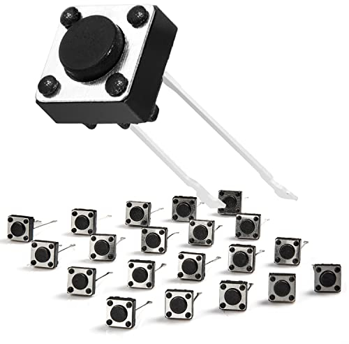 Chanzon SPST Interruptor de Boton Momentaneo Tactil 6x6x4.3mm 20Pcs (TSD015) 2 Pin pulsador táctil interruptor Micro momentáneo Tact Para placa Arduino Breadboard PCB electrónica