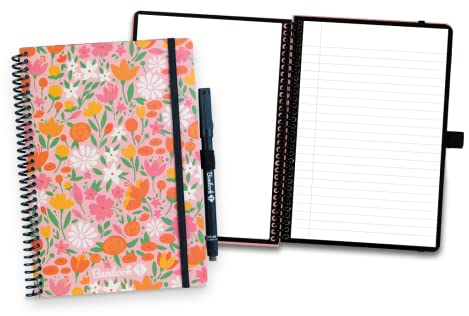 BAMBOOK Floral Notizbuch - A5 - Liniert, Wiederverwendbares Notizbuch, Notizblock, Reusable Notebook