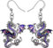 NEWEI Fantasy Emaille Dragons Ohrringe Cute Dragon Geschenke Drache Schmuck Charms für Damen Frauen Mädchen (Maulbeere)