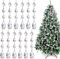 25 PCSChristmas Tree Hanging Ornaments, Teardrop Crystal Pendant Clear Crystal Glass Perfect for christmas decorations tree