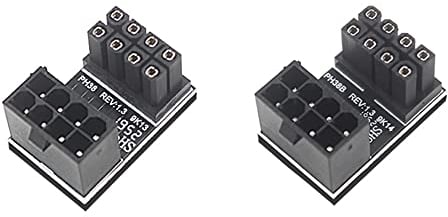 VOANZO 2 x 8-poliger auf 8-poliger 180-Grad-Winkeladapter für Desktop-Grafikkarte, GPU-Stromkabel, Verbindungsadapter