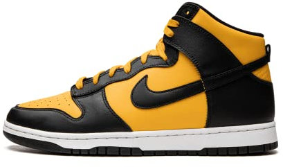 NIKE Dunk Hi Scarpe da Basket da Uomo, University Gold Black White Ha, 8.5 UK, università Oro Nero Bianco Ha, 43 EU