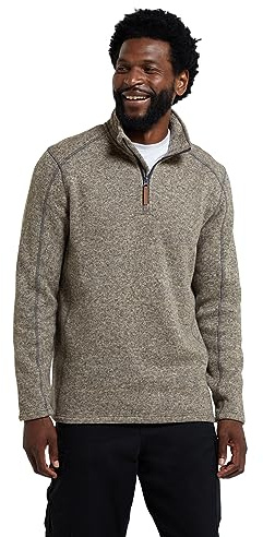 Mountain Warehouse Merino Mens Zip Neck Base Layer Top | Lightweight & Comfortable Merino Wool Long Sleeve T-shirt for Longer Wears, Thermal Underlayer for Winter & Everyday Wear