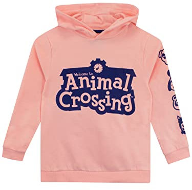 Animal Crossing Sweats à Capuche Filles Pull à Capuche Jeu vidéo pour Enfants 8-9 Ans Rose