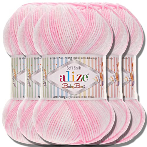 Hobby YARN Alize Baby Best Batik 5x 100g Türkische Premium Wolle Babywolle (6660)