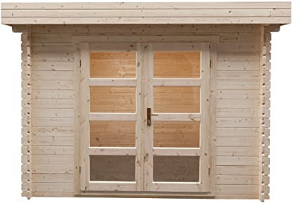 Maison de jardin en bois Toit plat moderne 300x250cm / 28mm