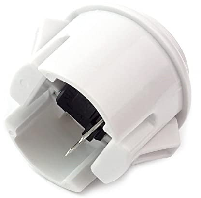 BerryBase Arcade Button 30mm, Arcade Tasten Schalter, Druckschalter, Arcade-Taste, Konsolentasten für PC Joystick Spiele Arcade Kampfspiele, weiß