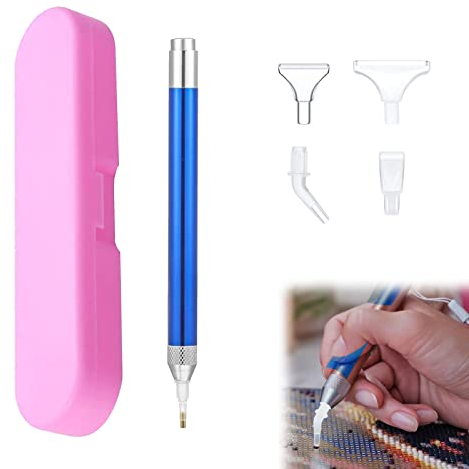 TUKNN DIY Diamant Malwerkzeug,5D Diamond Painting Werkzeug,LED Diamant Malerei Bohrstift,DIY Diamant Malerei Stift mit Licht Zubehör,5D Diamant Malerei Beleuchteter Stift,Diamant Malerei Zubehör,Blau