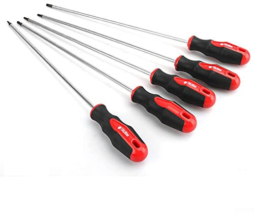 Lot de 5 tournevis Torx extra longs de 400 mm, tournevis magnétiques T15/20/25/27/30