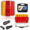 AGRISHOP Kabellos LED Anhänger Rückleuchten,Magnetisches Wireless Anhänger Beleuchtung Led Anhänger Lichter PKW Heckleuchten 12/24V Wiederaufladbar Rücklichter für Wohnwagen KFZ Wasserdicht E-MARK