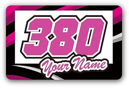 MC MOTOPARTS RECTANGLE 3 pcs MX Bike Trackday Custom Number Sticker Name Plate Motorcycle Dirt Bike Track Decal