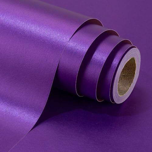 Yarcony Geschenkpapierrolle, schimmernd, metallisch, violett, 43,2 cm x 90,2 m, einfarbig, Perlglanz, Geschenkverpackung, Geburtstagsverpackung für Babyparty, Hochzeiten, Weihnachten und Jubiläen