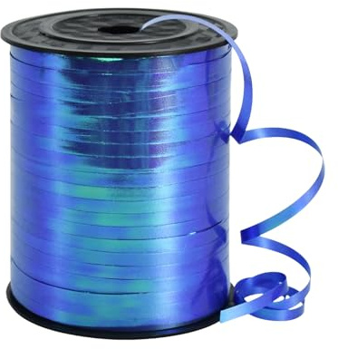 450m Geschenkband Blau 5mm,Kräuselband Geschenkbänder Schleifenband Glitzer Hologramm Ballonband Ringelband,Dekoband für Weihnachten Neujahr Hochzeit Geburtstag Geschenkverpackung Ballonverschlüsse