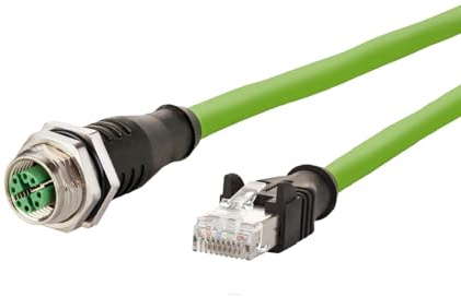 METZ CONNECT Verbindungsleitung M12 BU-RJ45 ST, 8-pol X-kodiert, gerade-gerade, 1 m