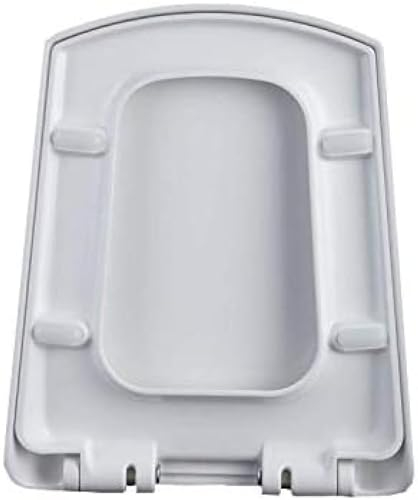 Toilettensitz Mit Verdickten Soft-Close-Entriegelungsscharnieren, Antibakteriell, Oben Montiert, Extrem Widerstandsfähiger WC-Sitz Für Trapezförmigen Toilettensitz,Weiß,44~49 * 38cm,Bonny369
