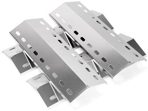 GFTIME 42 x 15 cm Brennerabdeckung Heizplatte Ersatzteile, Edelstahl Flammenverteiler Hitzeschild Zubehör, 4 Stück