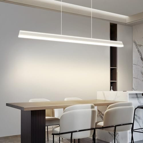 LED Hängeleuchte Büro pendellampe moderne Pendelleuchte minimalistische auf und ab beleuchtete Bar Theke Leuchte (weiß, 120cm)