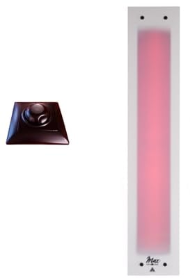 SET frameless InfraROTmed MAX© ICE Tiefenwärmestrahler + Regler icon eco1, Infrarotstrahler für Sauna und Infrarotkabine, Vollspektrumstrahler (1x500W + Regler)