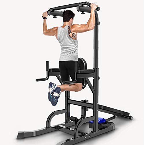 JKJZSALJ Klimmzüge, Verstellbare Parallelstangen, Power Tower, Hantelbank, Dip-Station, Heimtraining, Fitnessstudio, Langhantelständer, Workout, Training, Workout, Fitnessgeräte