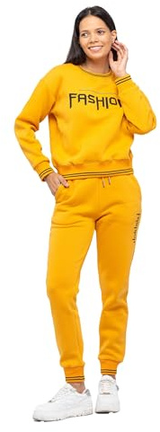 TOMBARRON Damen Lässiger Trainingsanzug mit „Fashion“-Print
